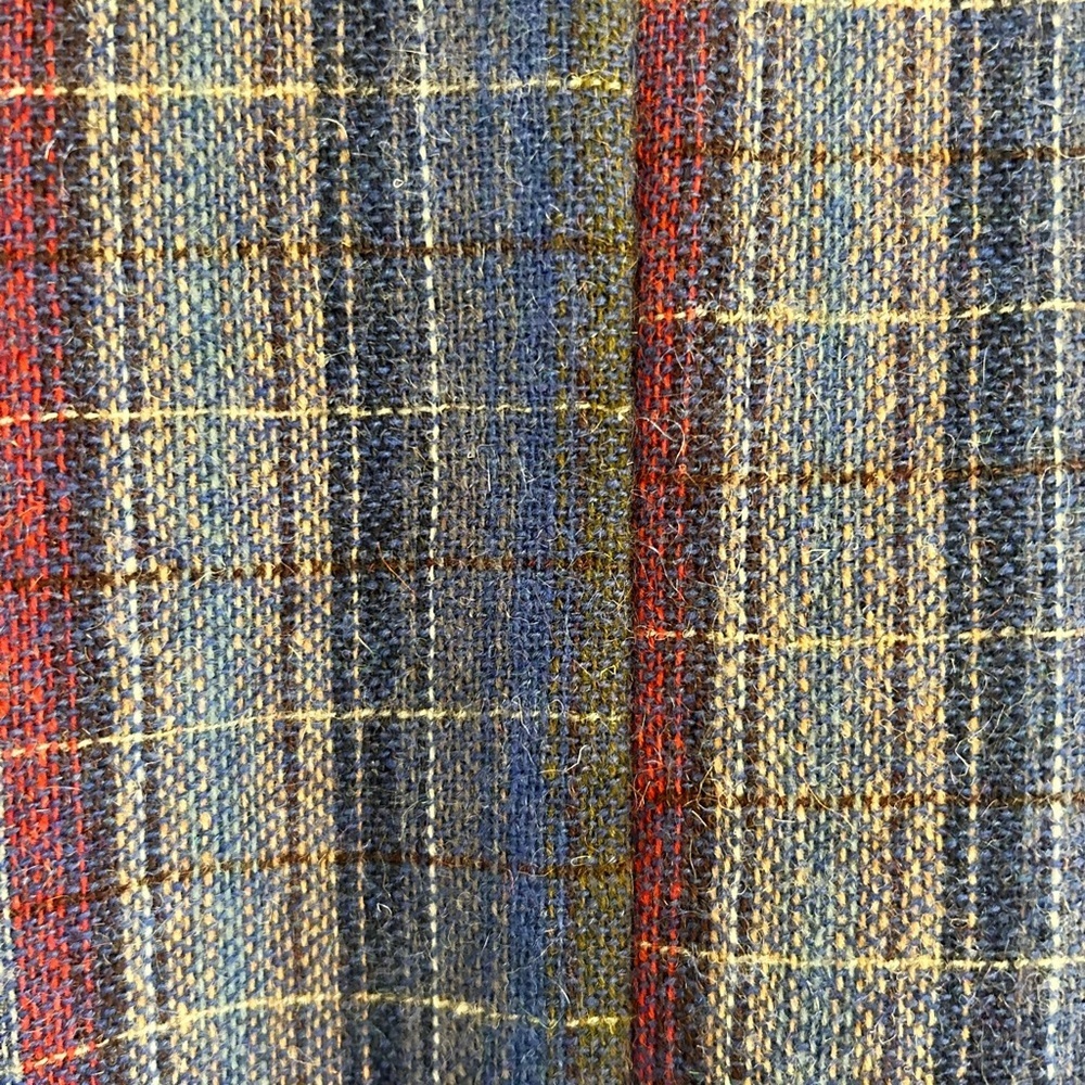Vintage A-line Blue Midi  Wool Plaid Women's Skirt Size 12 - Picture 5 of 10
